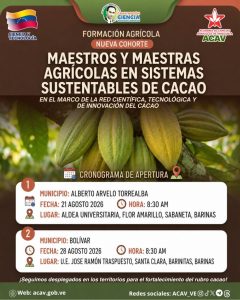 ACAV inició nuevas cohortes del programa Maestros y Maestras Agrícolas en Cacao en Barinas