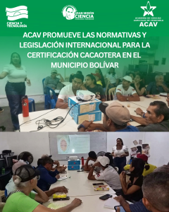 ACAV promueve las normativas y legislación internacional para la certificación cacaotera en el municipio Bolívar